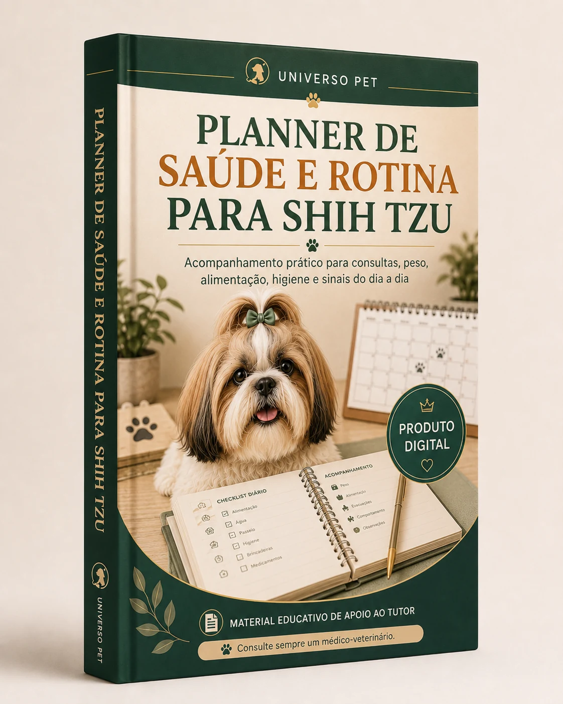 Capa do Bônus 1 — Planner de Saúde e Rotina para Shih Tzu